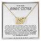 To My Dear Bonus Sister - Interlocking Hearts Necklace