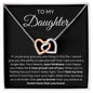 To My Daughter - Interlocking Hearts Necklace